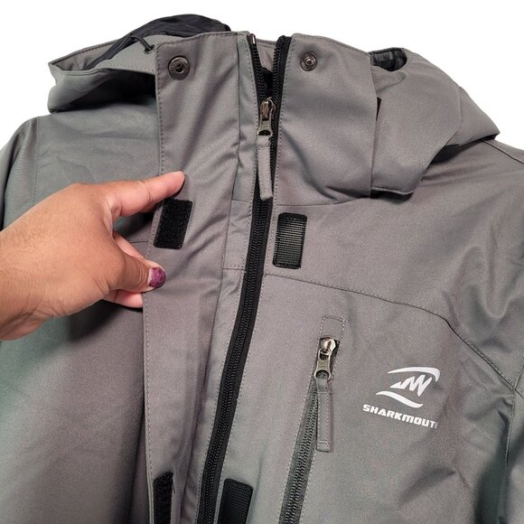 Women's Waterproof Sky Jacket Windproof Hooded Raincoat For Winter  Gray Large - Picture 3 of 16